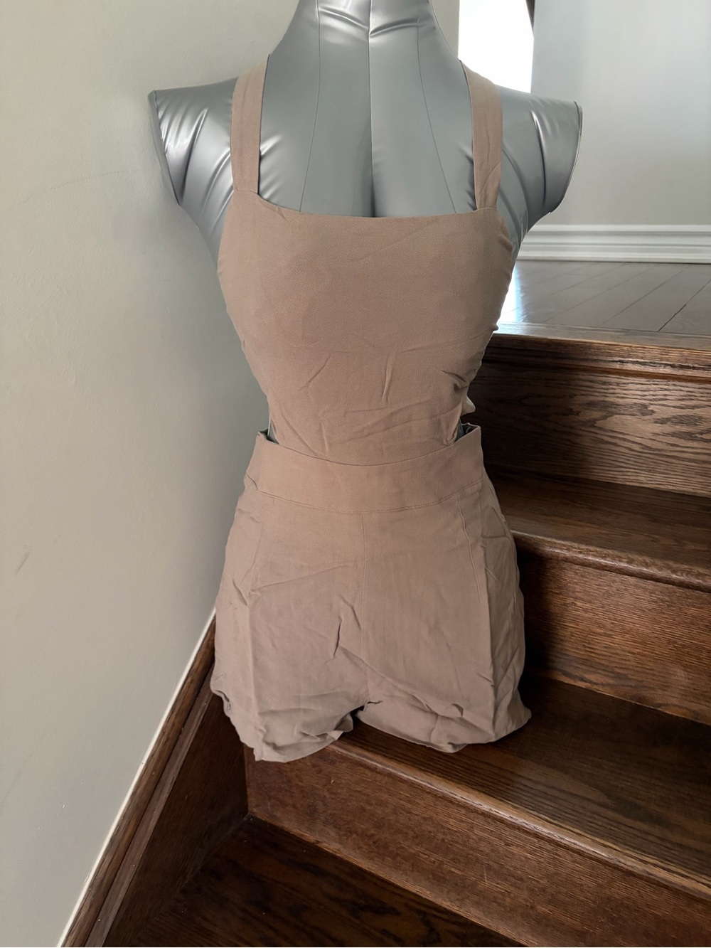 Sleeveless Romper in Taupe